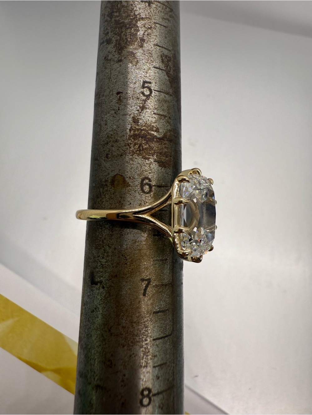4.56 carat E VVS2 old mine cut diamond solitaire split shank engagement ring - Picture 8 of 11